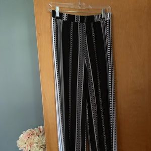 Black and white bell pants